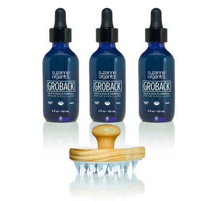 Trial Offer - GROBACK Hair & Scalp Formula 3-Month Supply (3 Bottles + Free Scalp Massager)