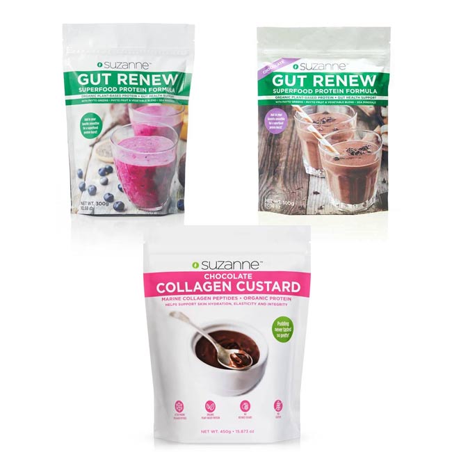 3-Piece GUT RENEW Formula + Chocolate Collagen Custard