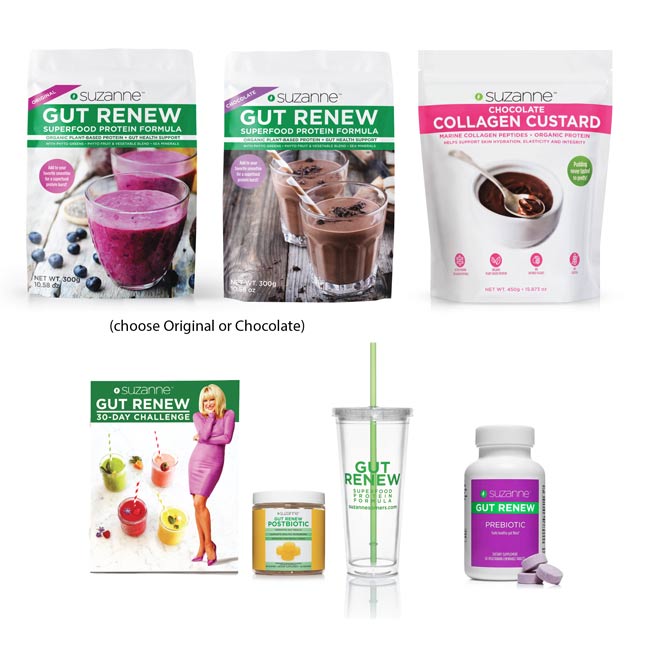 6-Piece GUT RENEW Formula (10 servings) & Chocolate Collagen Custard Kit