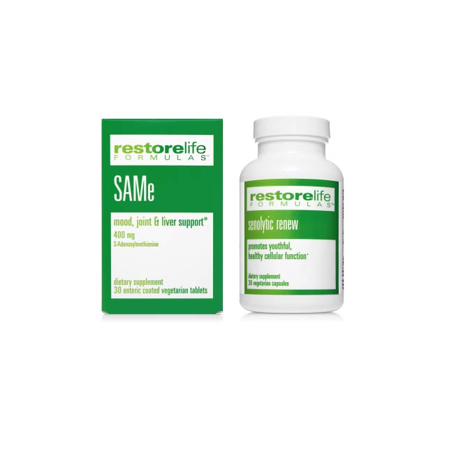 SAMe Mood, Joint & Liver Support + Senolytic Renew Duo